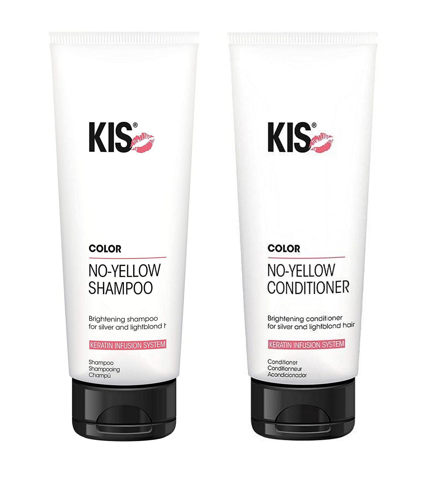 No yellow kis goodbye yellow set: No yellow shampoo 250 ml no yellow conditioner 250 ml i hair shampoo i hair rinsing i anti-yellow tint