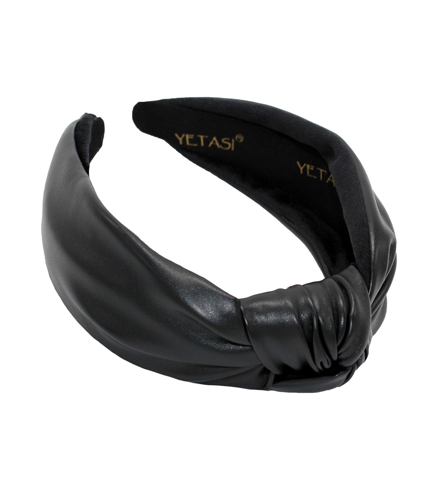 YETASI Black Leather Knotted Headband for Women - Stylish Fix for Messy Hair Days - Buy Online on GoSupps.com
