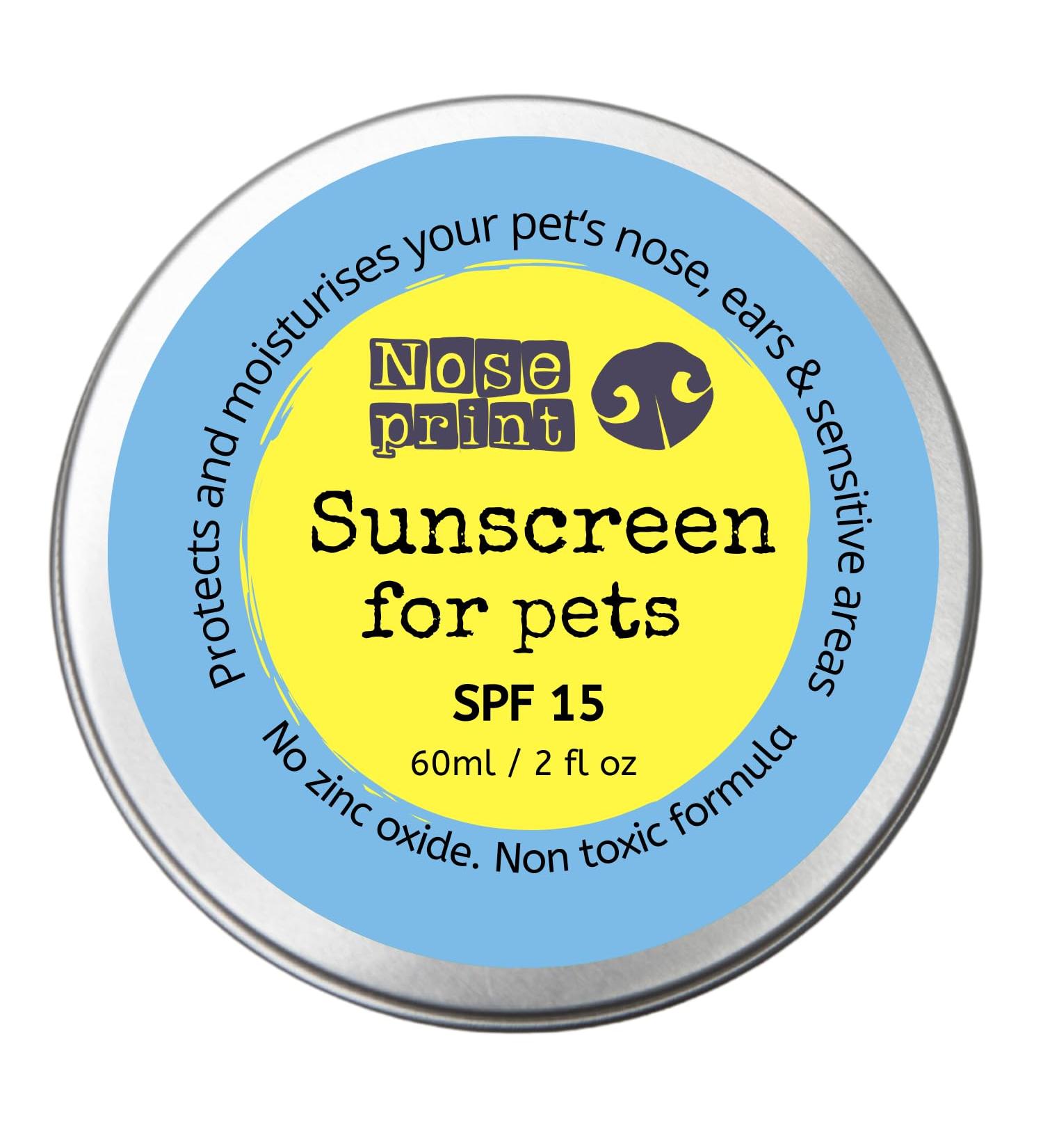 Noseprint Spf 15 Sun Protection Balm For Pets 60 Ml Eco Tin | Moisturising Sunscreen For Dogs An Cats | Non Toxic Formula Dog Nose Balm Dog Paw Balm Sun Cream Balm | Dog Sun Protection | Made In Uk - Buy Online on GoSupps.com