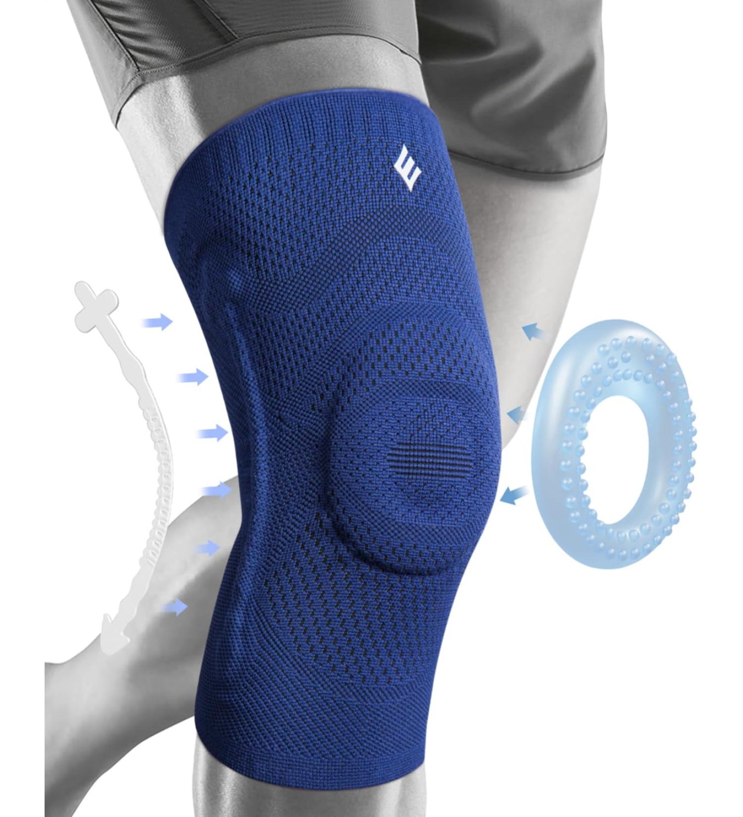 NEENCA Knee Brace - Compression Sleeve with Gel Pad & Stabilizers for Men & Women - Support for Arthritis ACL Meniscus Tear - Dark Blue Large - Buy Online on GoSupps.com