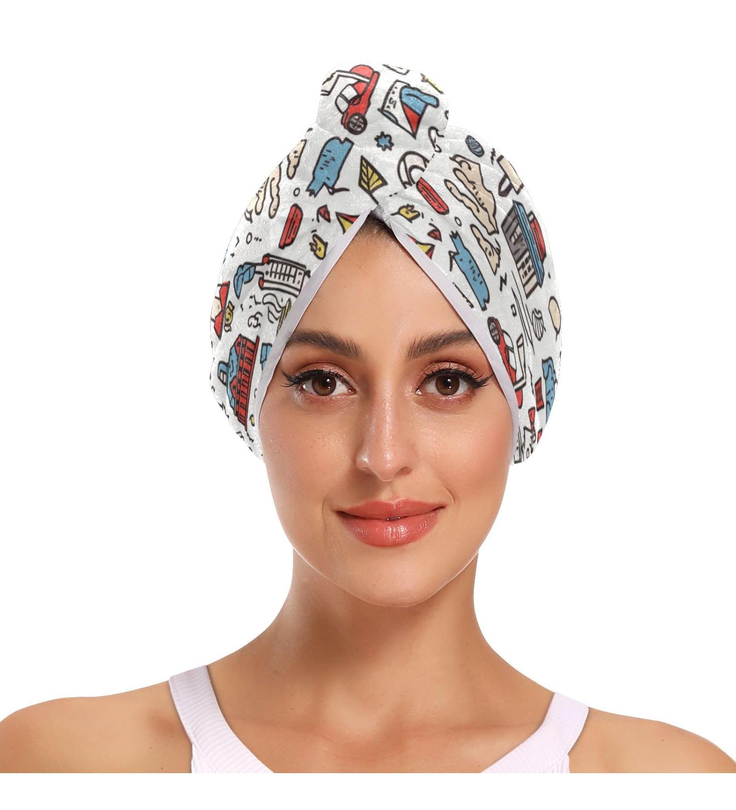 City Elements Hair Towel 2 Pack - Super Absorbent Quick Dry Hair Turbans for Women & Girls | Perfect Hair Drying Solution - Buy Online on GoSupps.com