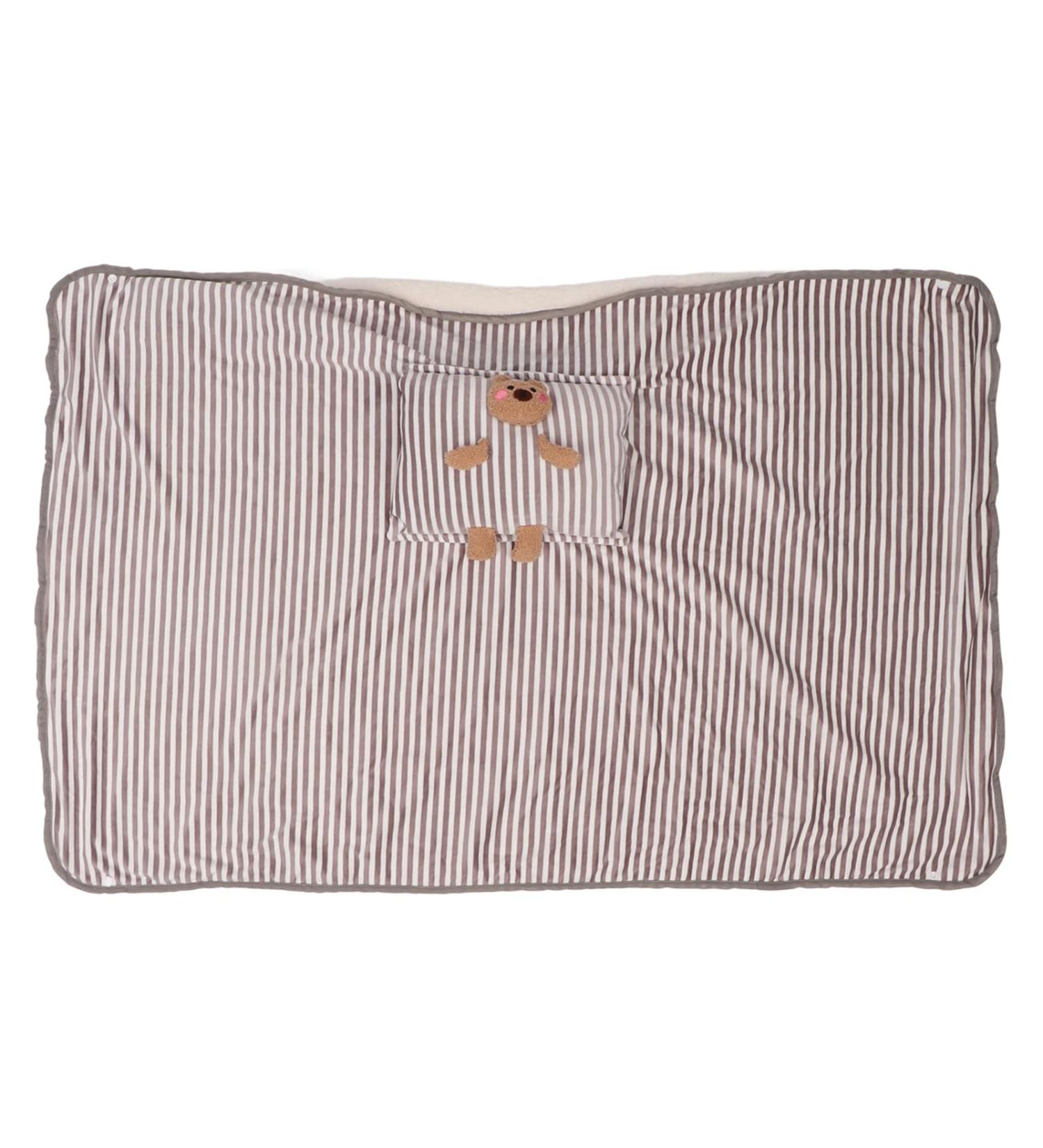 Anggrek USB Heating Ceiling Blanket - Portable Washable 5V Thermostatic Warming - Cute Bear Striped Gray for Home Use - Buy Online on GoSupps.com