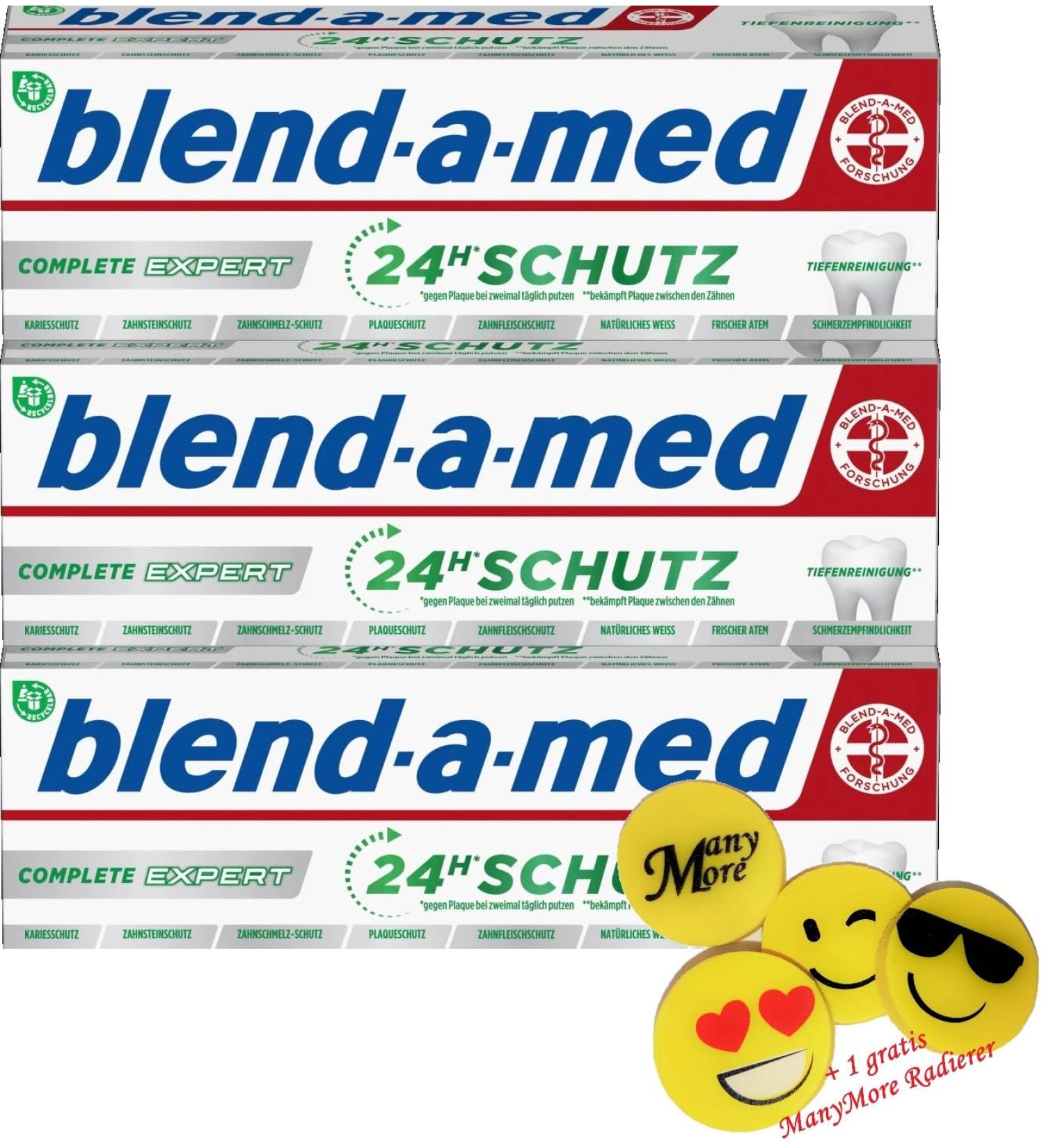 Buy 3 x Blend-a-Med Complete EXPERT Deep Cleaning Toothpaste (75ml) + Free ManyMore Eraser - International Shipping Available - Buy Online on GoSupps.com