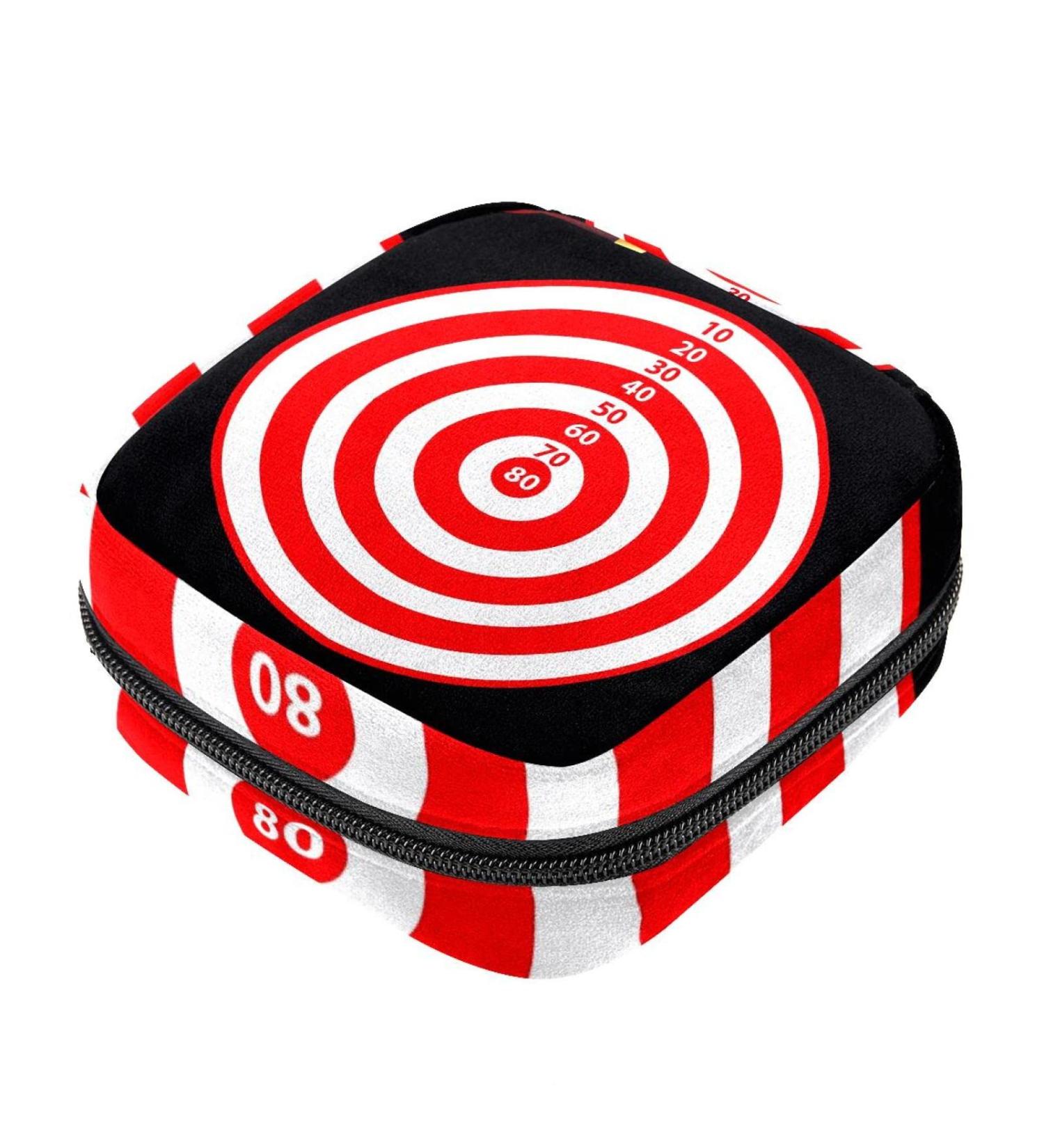 Menstruation Pad Bag with Zipper | Women's Tampon & Napkin Organizer | Stylish Collective Bags in Target Red & White Circle - Buy Online on GoSupps.com