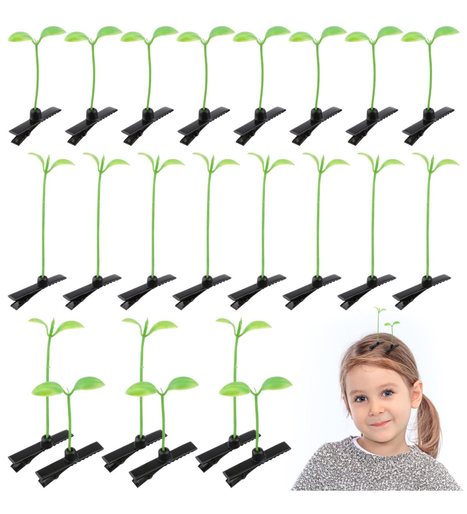 Angoily Bean Sprout Hair Clips 50 Pcs - Cute Green Plant Hair Accessories for Kids DIY - Perfect for School, Home, Party - Buy Online on GoSupps.com