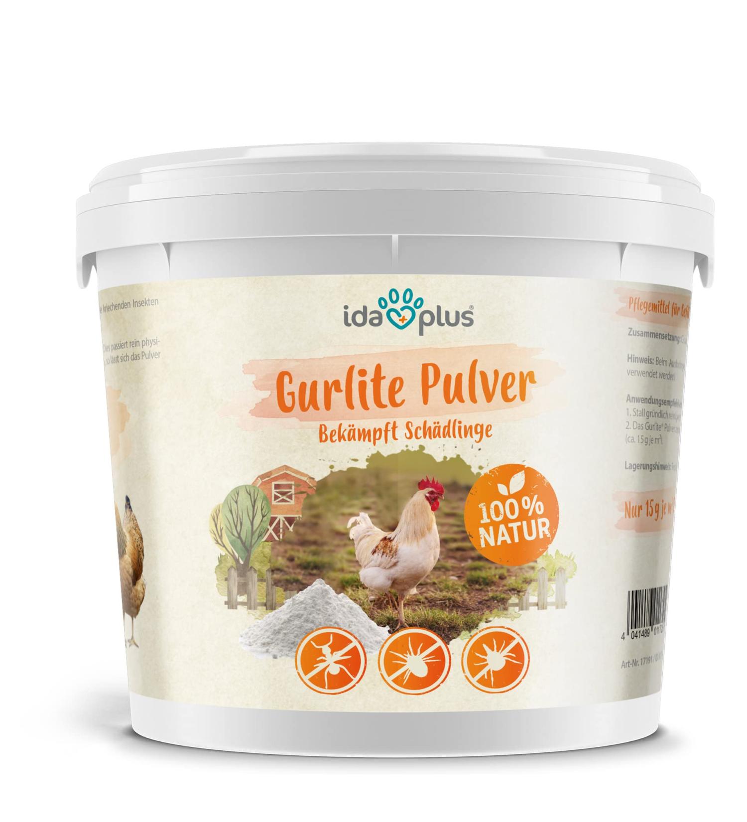 Ida Plus Gurlite Powder for Mite Control - Eco-Friendly Solution for Chickens Quail & Poultry - 250g Pack - More Effective than Pebbles - Buy Online on GoSupps.com