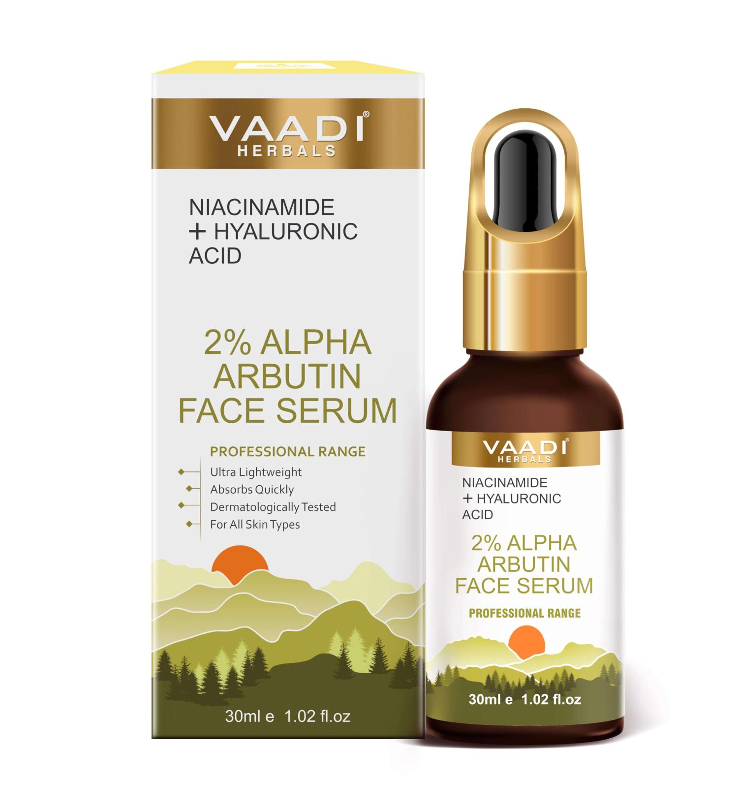 Buy Alpha Arbutin Face Serum with Niacinamide & Hyaluronic Acid - 30ml | Hydrating & Brightening Serum for All Skin Types | International Shipping Available - Buy Online on GoSupps.com
