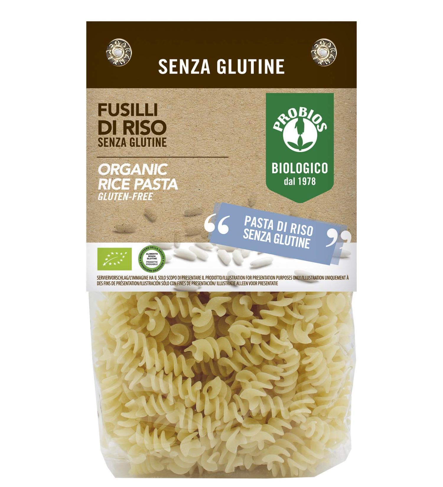 Probios Probios Fusilli Pack of 8 packs of premium quality organic and gluten-free rice noodles 8 x 400g