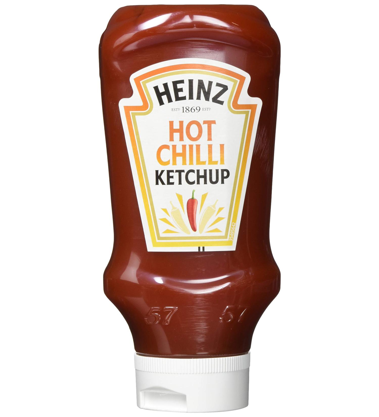 Heinz Hot Chili Ketchup - 10 x 500ml Upside Down Bottle | Spicy Ketchup for International Shipping - Buy Online on GoSupps.com