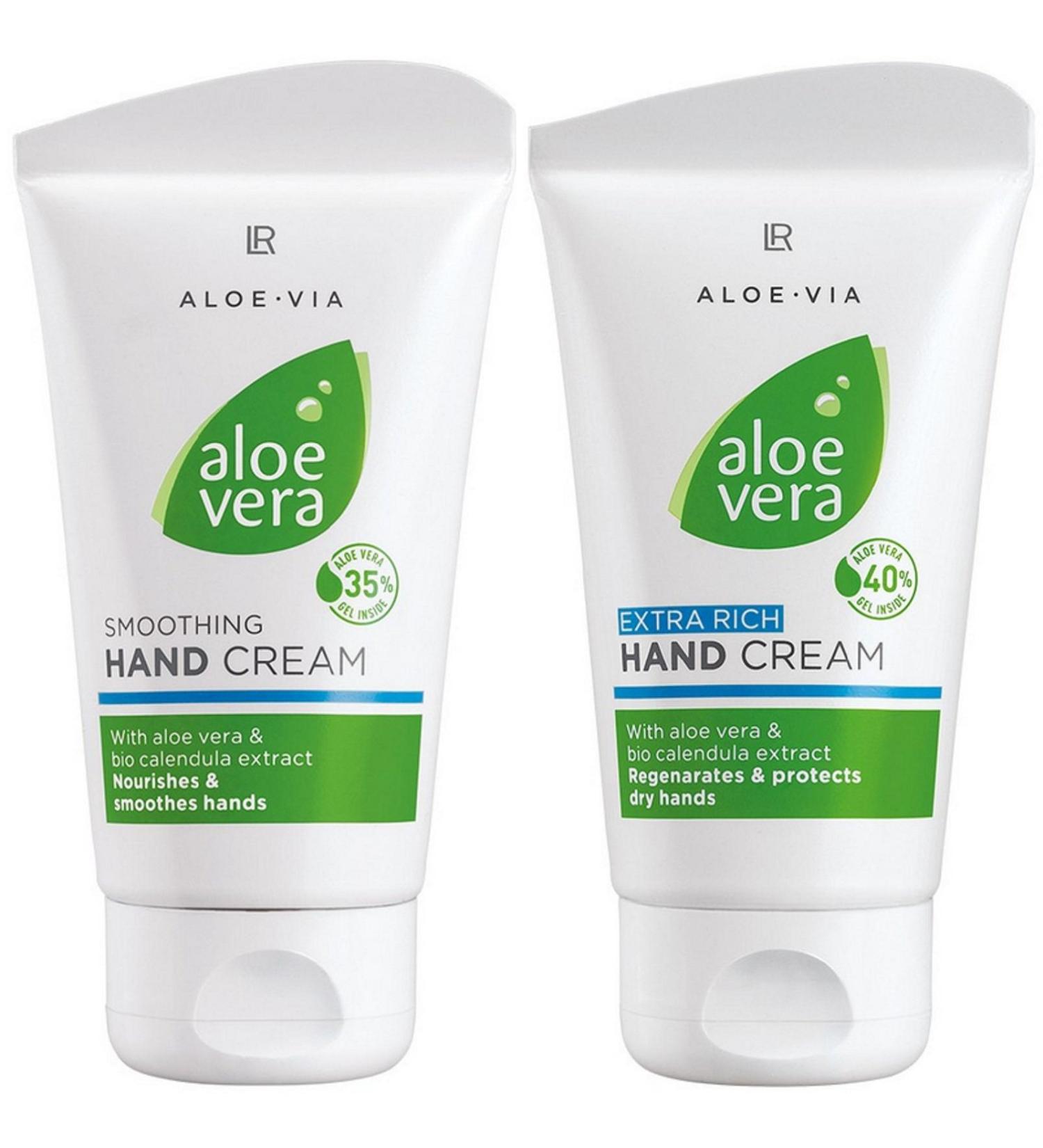 LR ALOE VIA Aloe Vera Hand Cream Set (75 ml Gentle Hand Cream & 75 ml Rich Hand Cream)