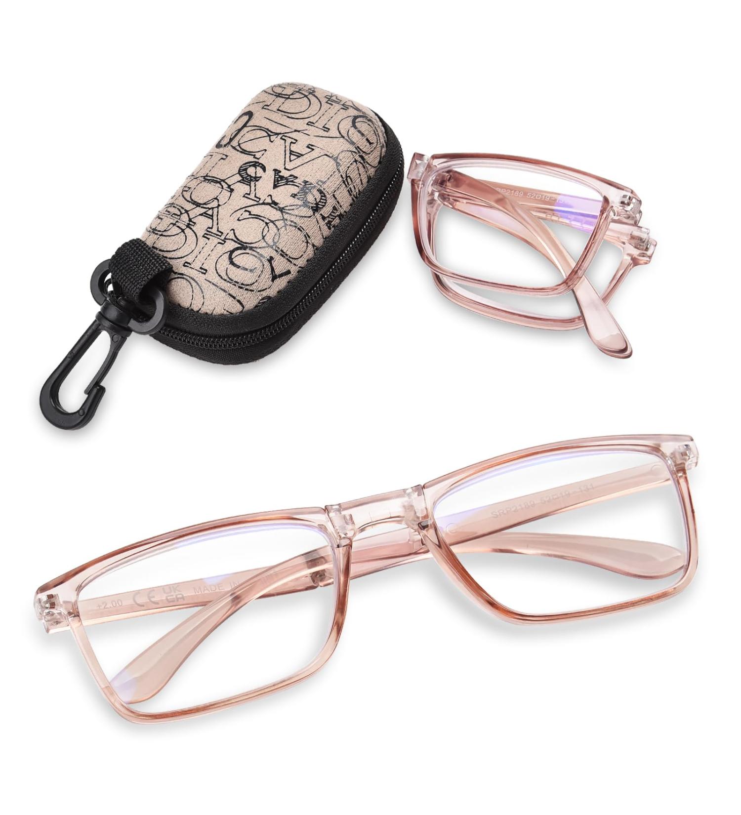 Yukang Foldable Reading Glasses for Men & Women - TR90 Blue Light Filter Ultra-Light Portable & Anti-Fatigue - Ideal for Daily Use - Buy Online on GoSupps.com