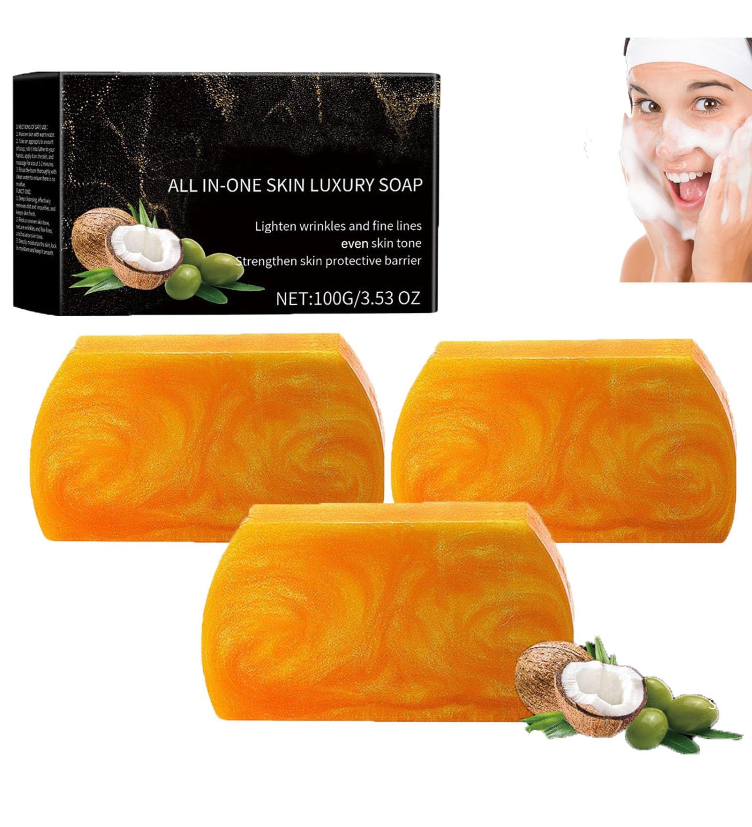  homomdy Golden Scent Deep Cleansing Moisturizing Soap Long Lasting Scent Soft and Nourishing Natural and Soothing Enhances Skin Elasticity Moisturizing Facial Exfoliator (3pcs) - Buy Online on GoSupps.com