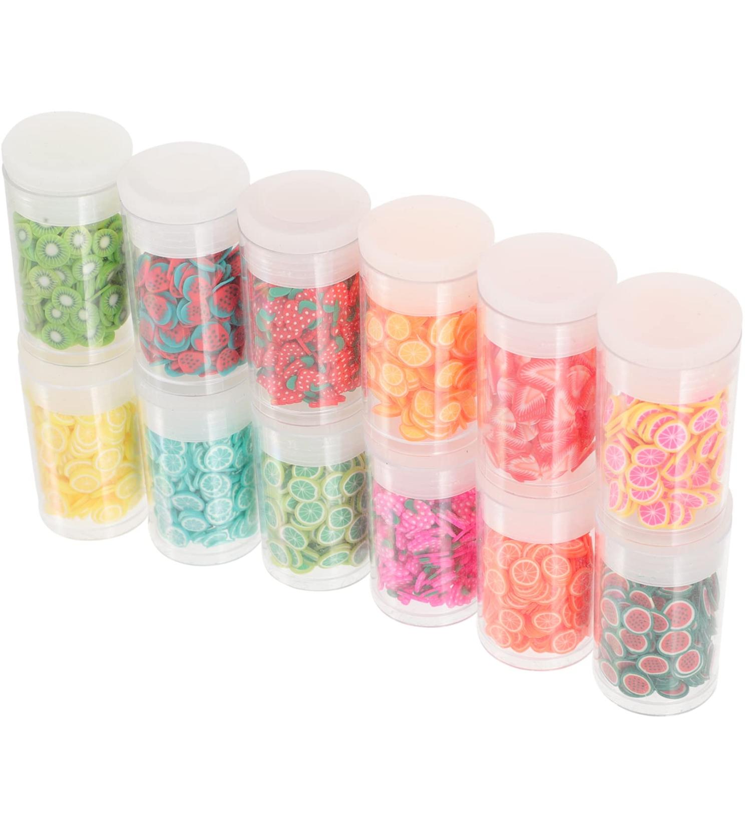 12 Boxes Nail Art Accessories - Resin Production Cell Phone Shell Charms | 3D Fruit Slices & Dessert Pearls for Manicure | Soft Ceramic 14.2x8.8x2.5cm Vibrant Colors - Buy Online on GoSupps.com