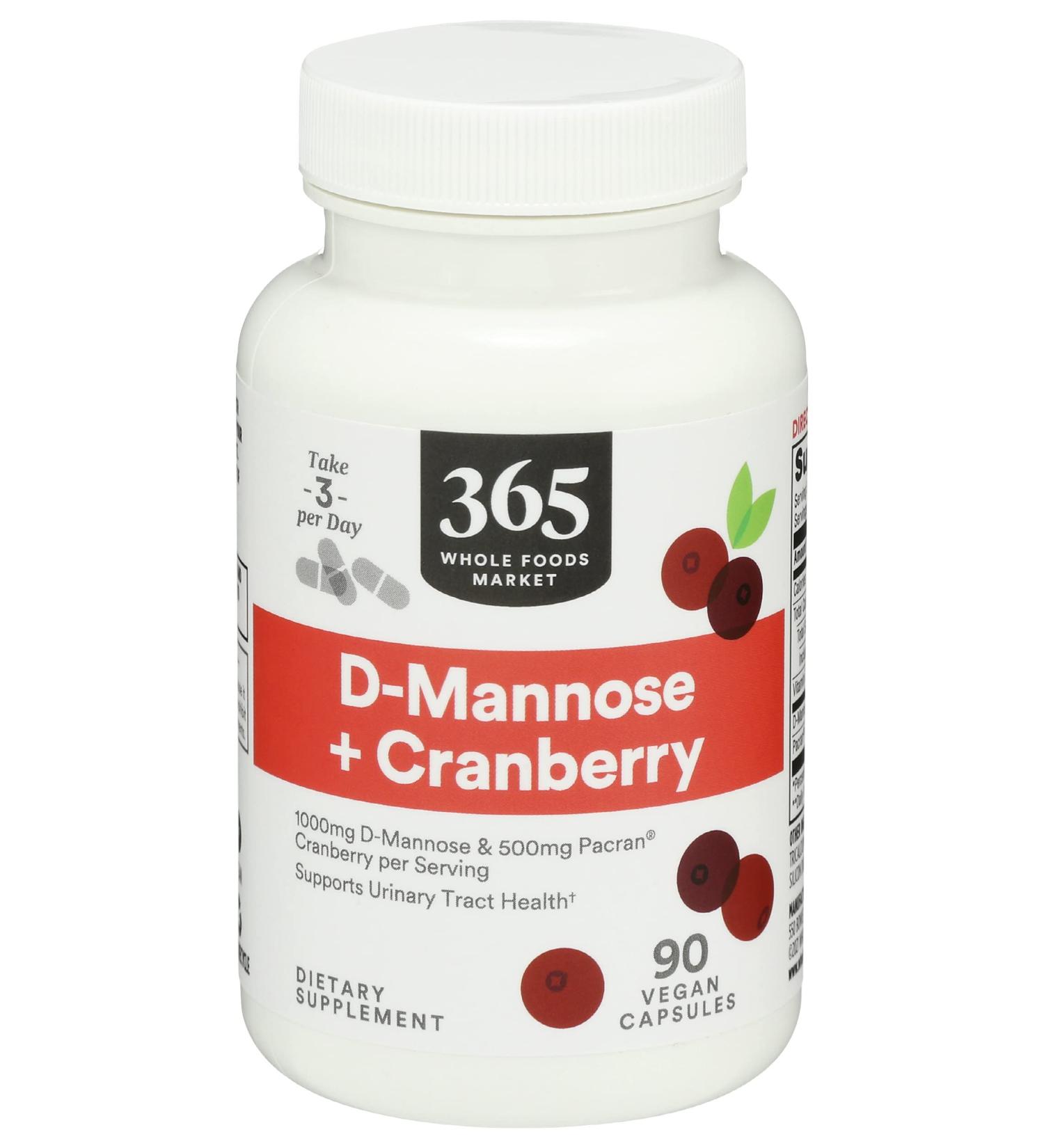 365 D-Mannose with Cranberry 90 Count - Whole Foods Market - Buy Online on GoSupps.com