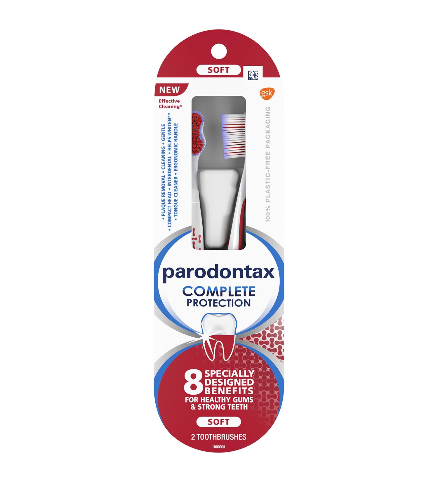 Parodontax Complete Protection Soft Toothbrush - Healthy Gums & Strong Teeth (Pack of 2) - Buy Online on GoSupps.com