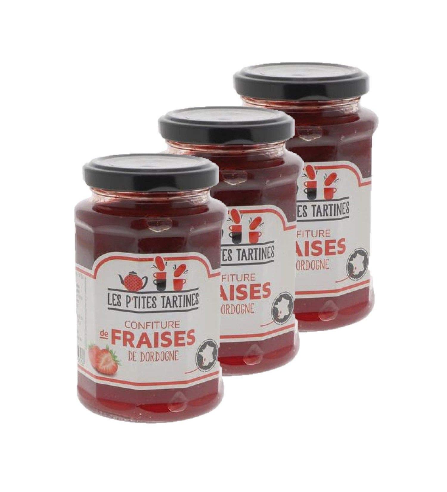 Lot 3x Dordogne strawberry jam - jar 315g