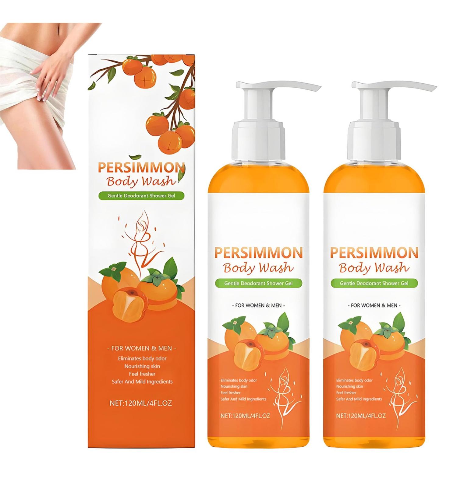  homomdy Set of 2 Persimmon anti-odor body shower gels natural deodorant to eliminate strong odors deeply purifying and moisturizing with persimmon extract fresher scent - Buy Online on GoSupps.com