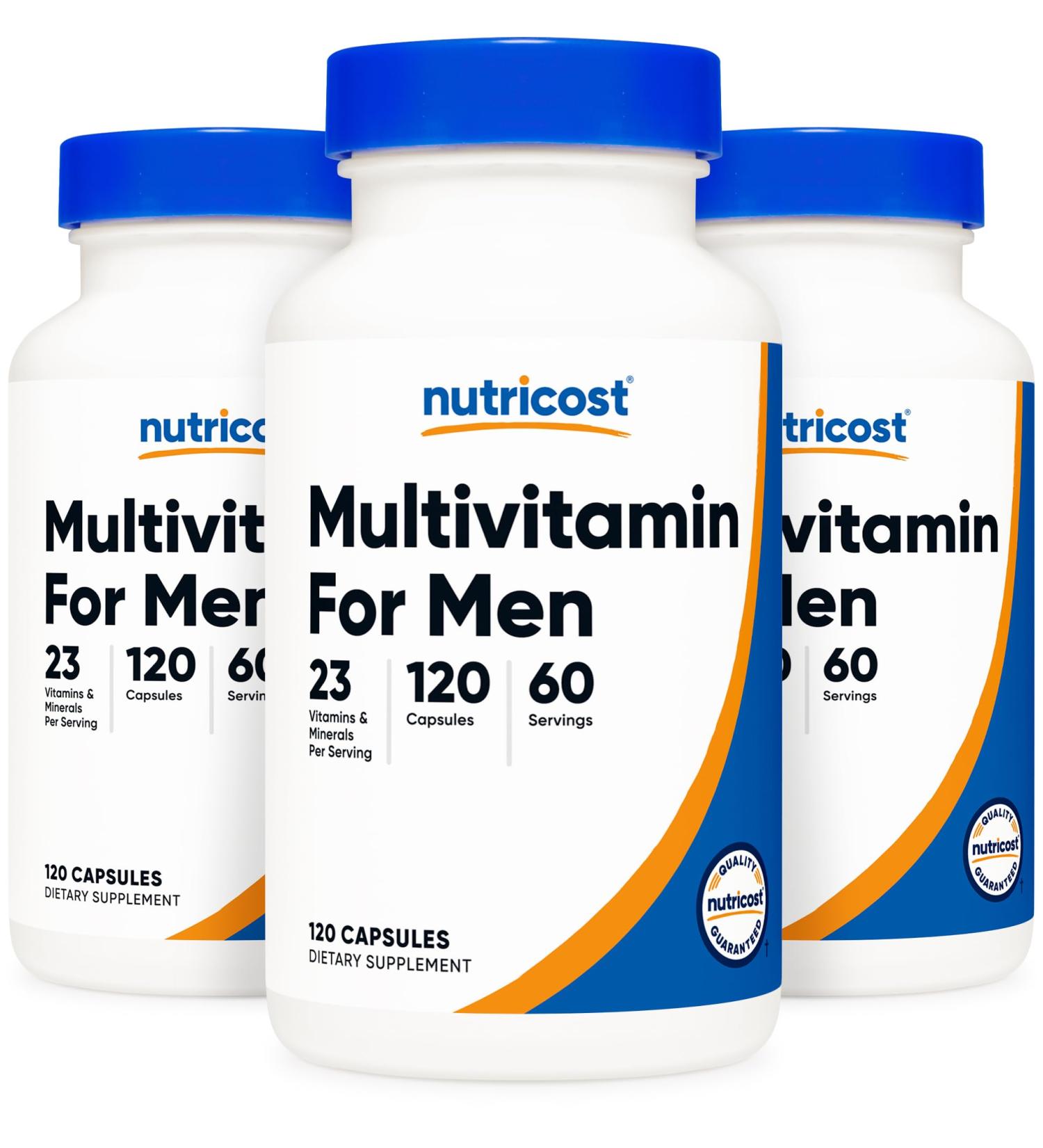 Nutricost Multivitamin for Men 120 Capsules (3 Bottles) - Vitamins and Minerals for The Healthy Man 3 Bottles (Best Deal) - Buy Online on GoSupps.com