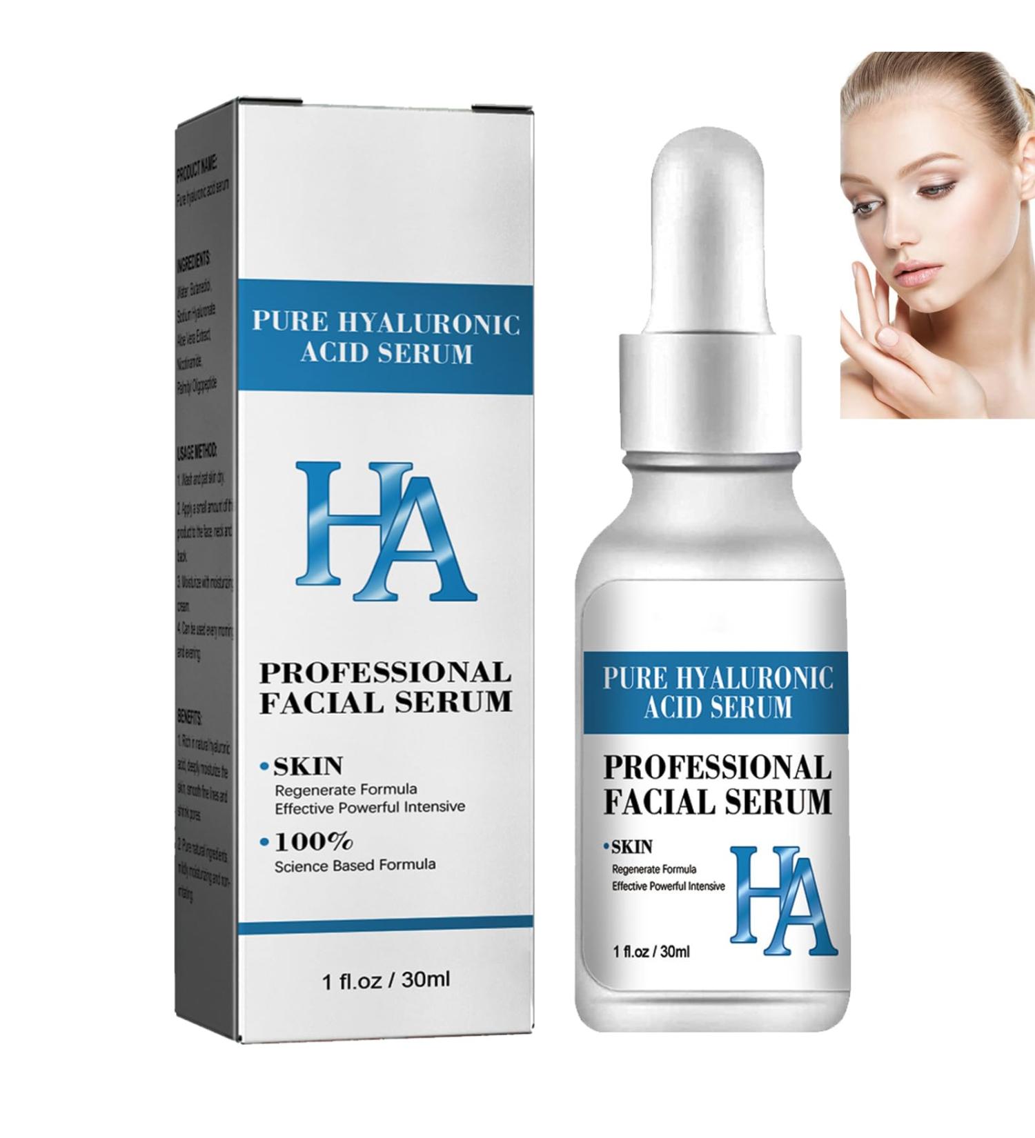 Hyaluronic Acid Facial Essences Pure Hyaluronic Acid Facial Serum.Pore Shrink Serum Anti Age Hyaluronic Acid Serum Tightening Nourishing and Firming Essence Liquid Whitening Hyaluronic Essence 30ML - Buy Online on GoSupps.com