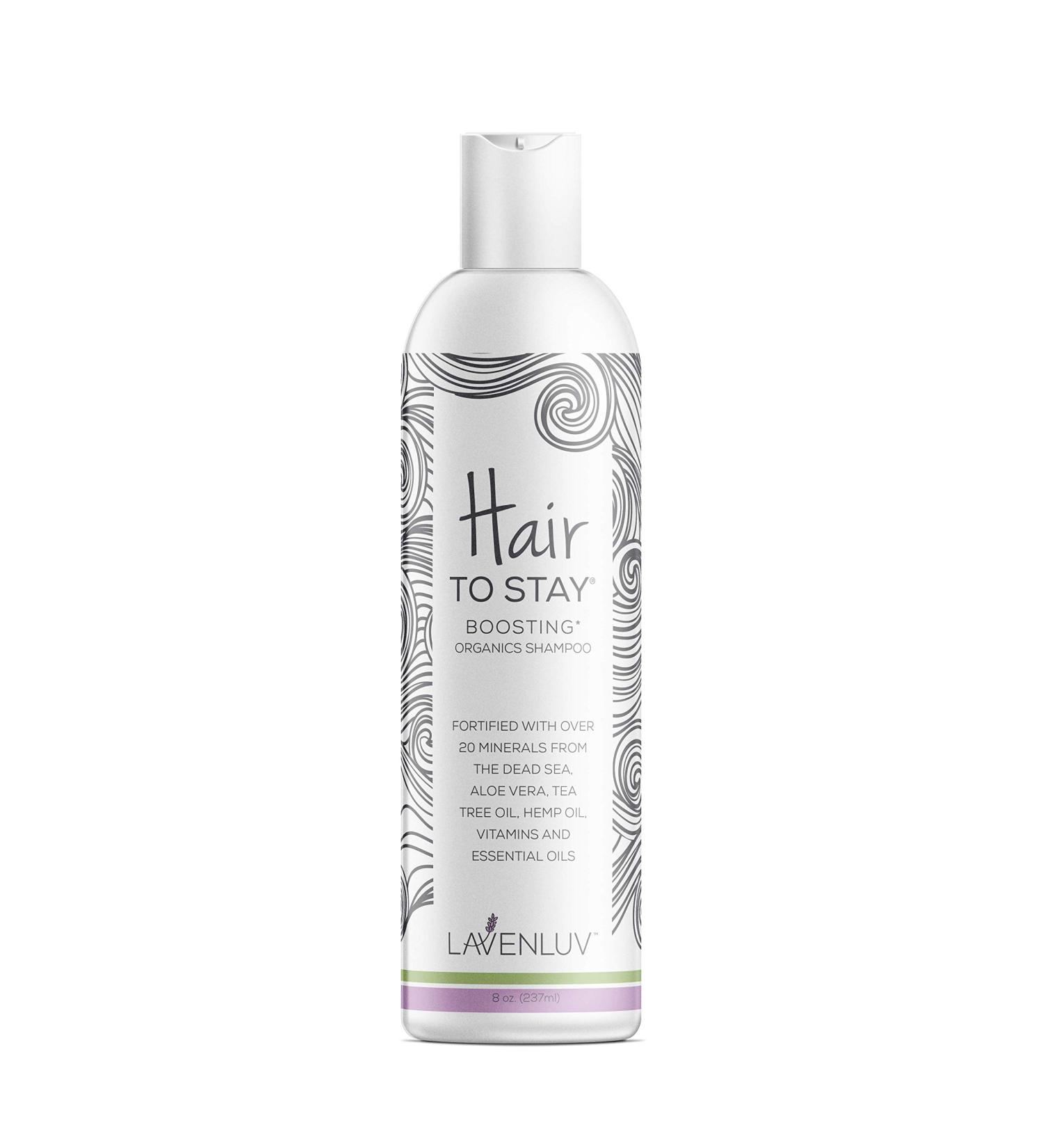 Lavenluv Hair to Stay Shampoo for Hair Growth | Prevents Hair Loss, Boosts Volume | Vitamin B5, Keratin, Dead Sea Minerals, Tea Tree, Hemp & Essential Oils | Men and Women (8oz) - Buy Online on GoSupps.com