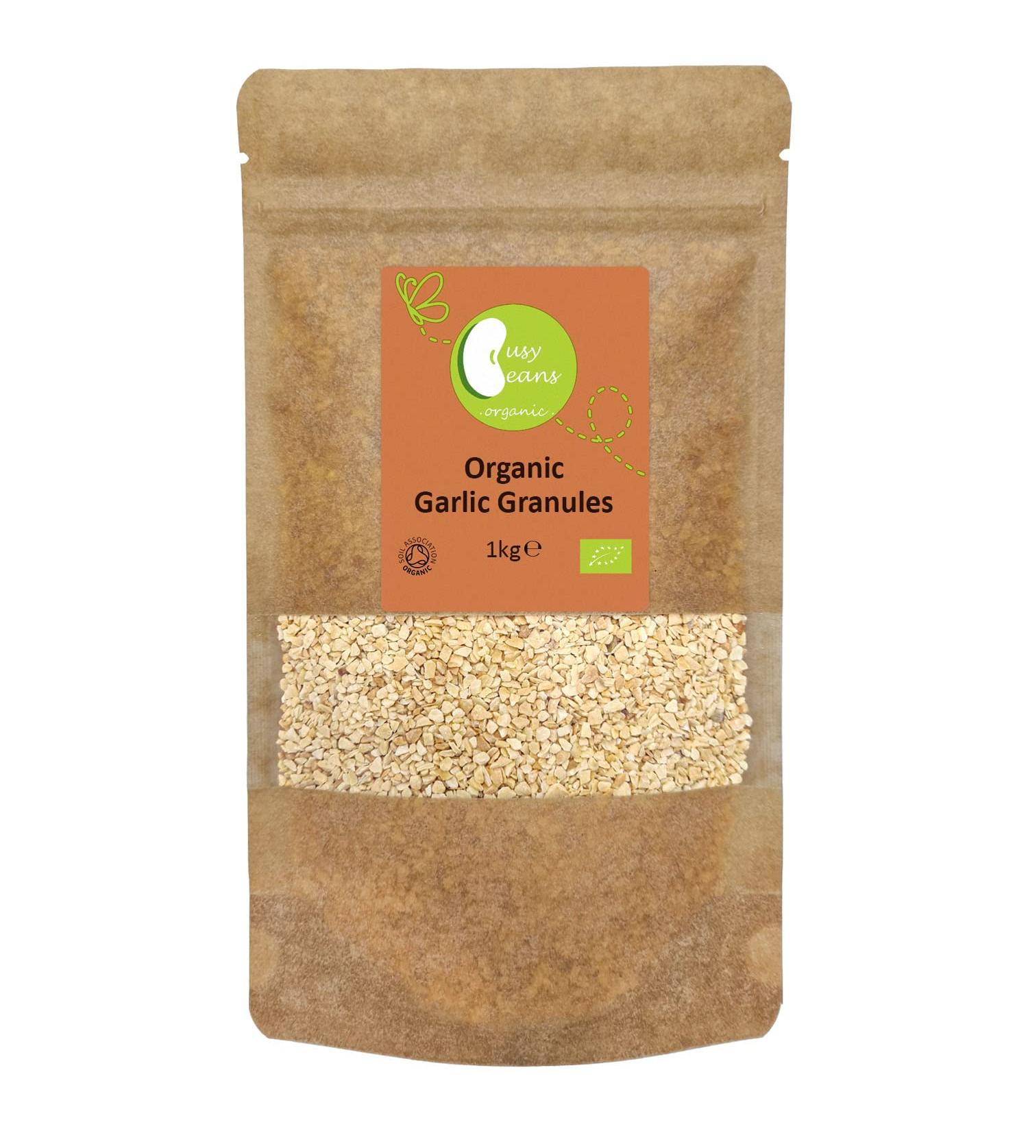 Organic Garlic Granules - Certified Organic - by Busy Beans Organic (1kg) - Buy Online on GoSupps.com