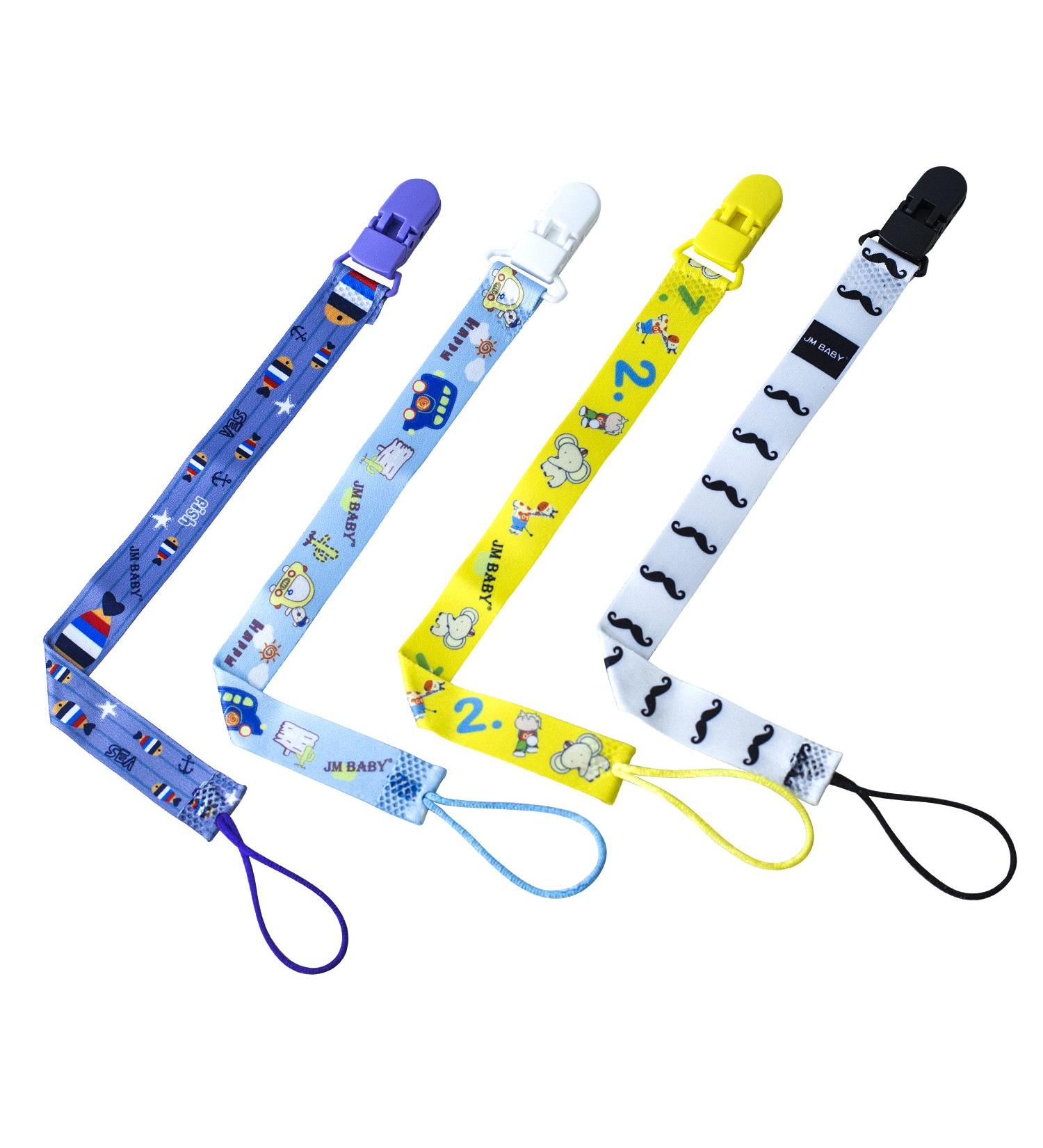 Jm Baby Schnuller-Clip Pacifier Holder - Multi-Colored Washable Band for Newborns (4-Pack) | Unique Two-Sided Design - Buy Online on GoSupps.com