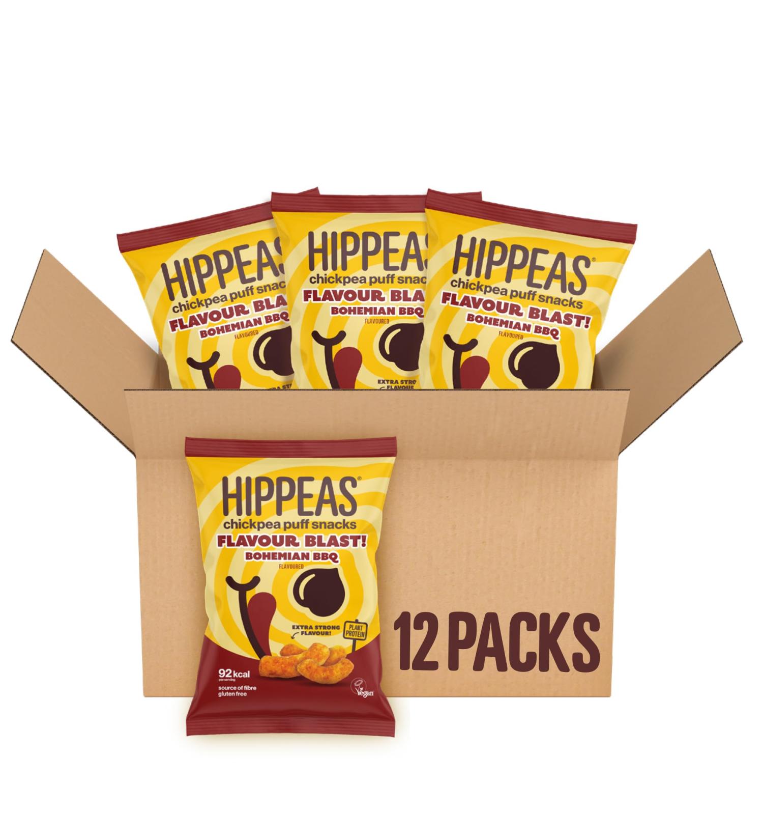 Hippeas Flavour Blast Bohemian BBQ Chickpea Puffs 22g (Pack of 12) - Buy Online on GoSupps.com