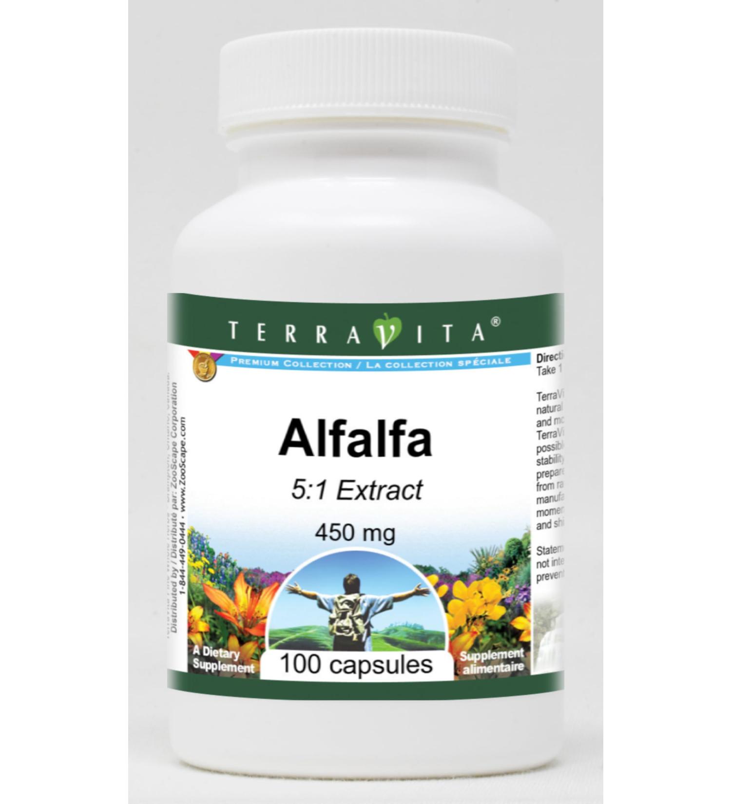 Alfalfa 5:1-450 mg (100 Capsules ZIN: 518837) - Buy Online on GoSupps.com