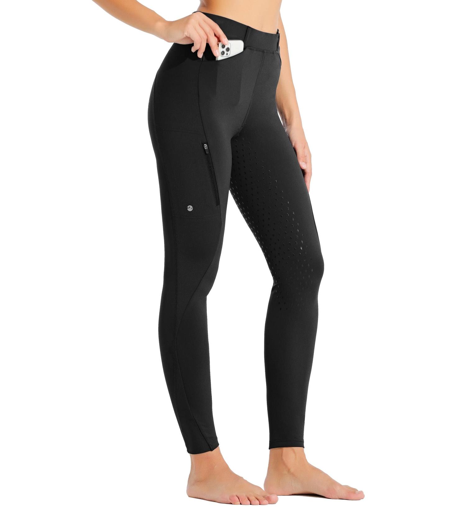 Willit Women's Silicone Full Seat Riding Pants - Black, Large | Equestrian Breeches with Zipped Pocket - Buy Online on GoSupps.com