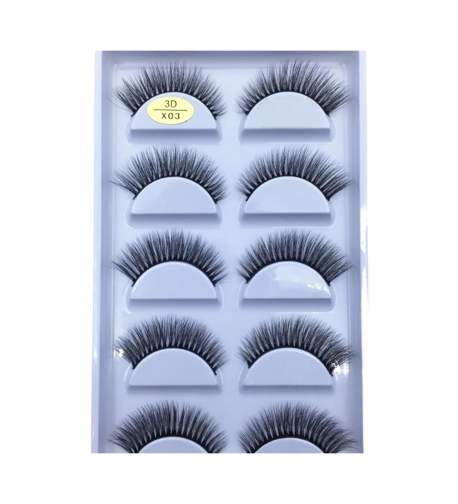 UAMOU 10/50 Boxes 37 Style 5 Pairs Natural 3D False Eyelashes Makeup Fake Eye Lashes Faux Cils Make Up Beauty Maquillaje Cheerfully (Color : 5Pairs X03 Size : 25 Boxes 125 Pairs) - Buy Online on GoSupps.com