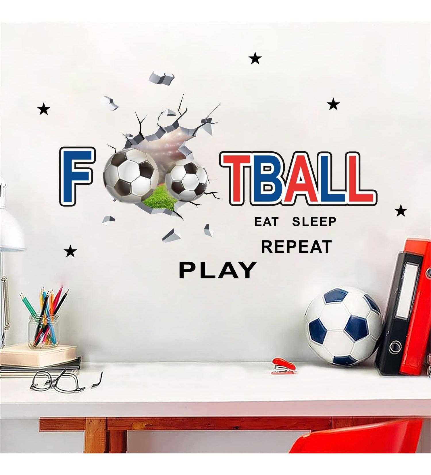 ANHUIB Football Wall Stickers - Boys Bedroom Decor | Soccer Sport Decal for Kids Room | Classroom Wall Decoration and Accessories - Buy Online on GoSupps.com