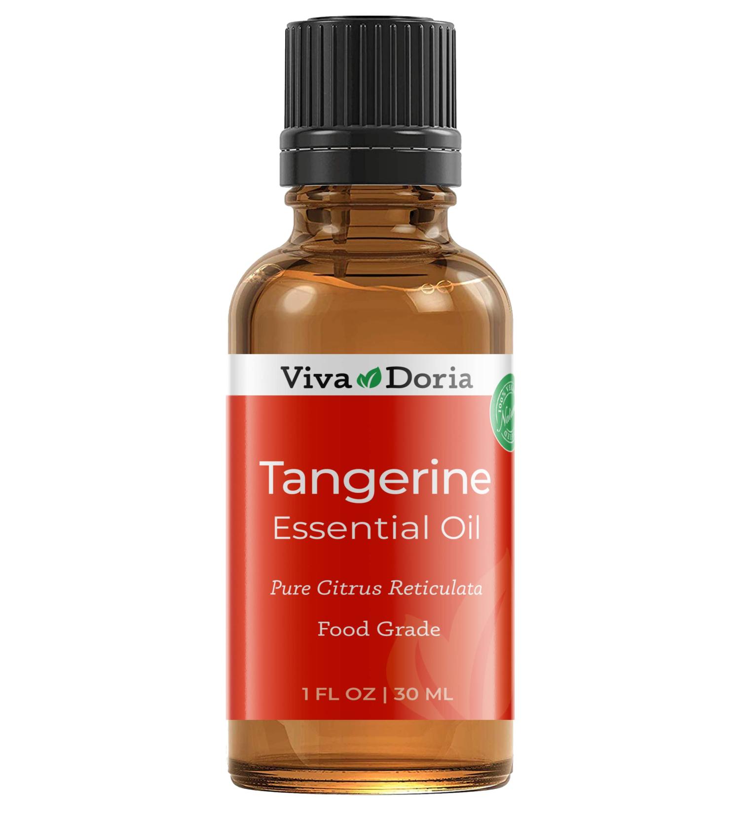 Viva Doria 100% Pure Tangerine Essential Oil - Food Grade Cold Pressed Made in USA - 30 mL (1 oz) - Undiluted Ideal for Aromatherapy & Cooking - Buy Online on GoSupps.com