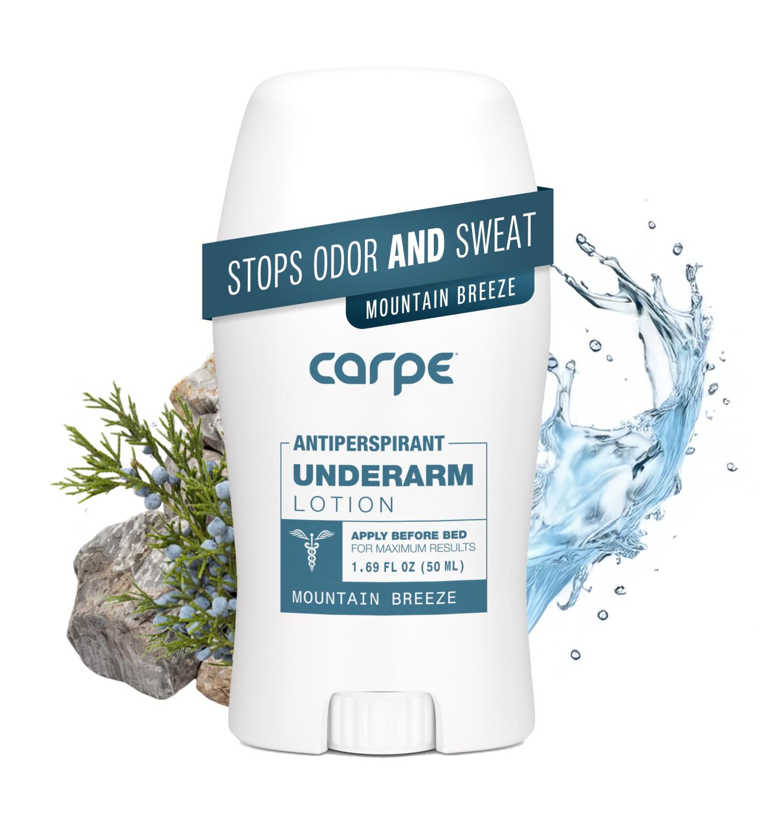 Carpe Underarm Antiperspirant Deodorant Advanced Sweat & Odor Protection Formula - Deodorant for Men & Women - Mountain Breeze Mountain Breeze 1.69 Fl Oz (Pack of 1) - Buy Online on GoSupps.com