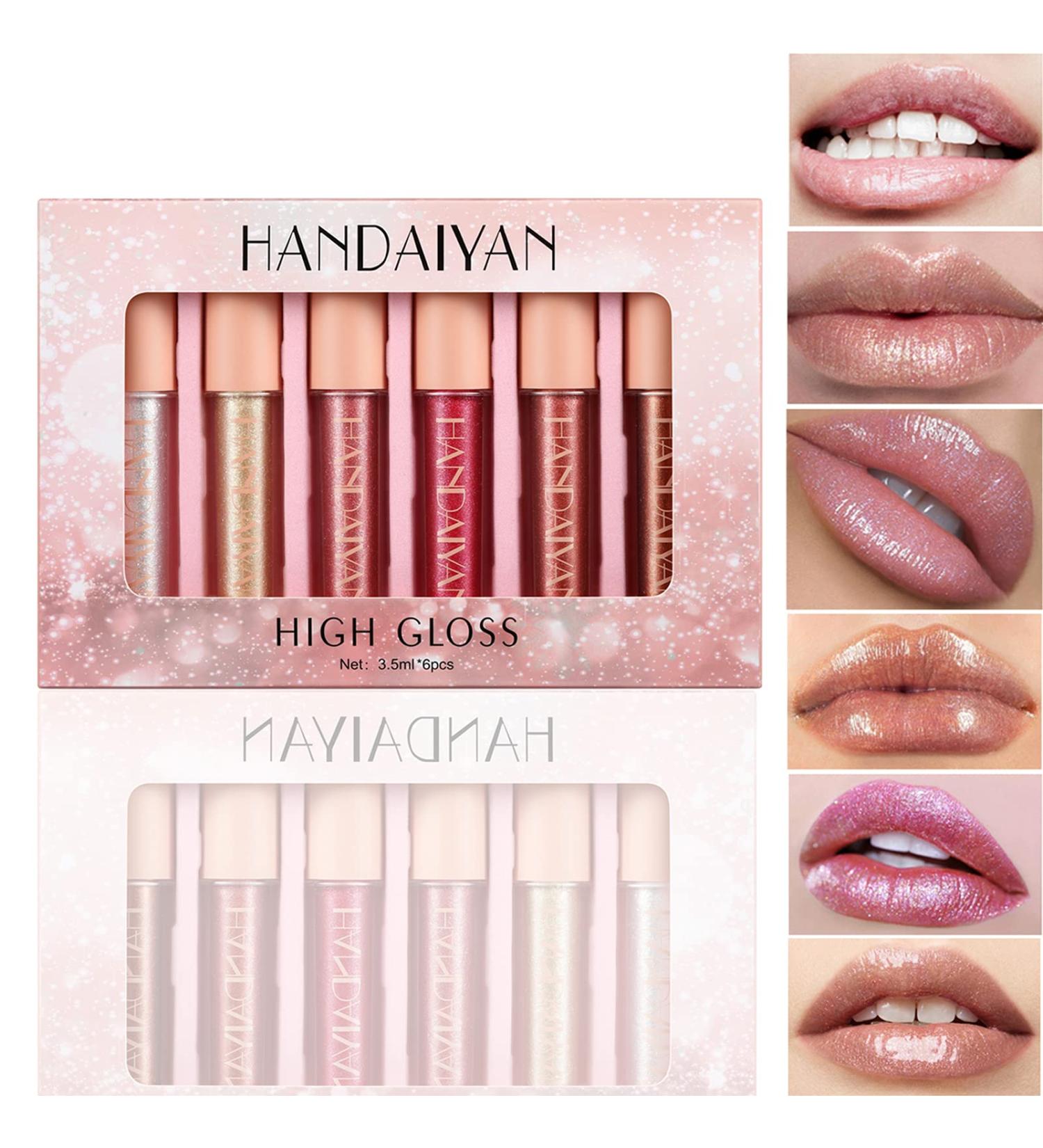 YOUNG VISION 6 Colors Shimmer & Glitter Lip Gloss Set - Perfect Gift for Women/Girls - Buy Online on GoSupps.com