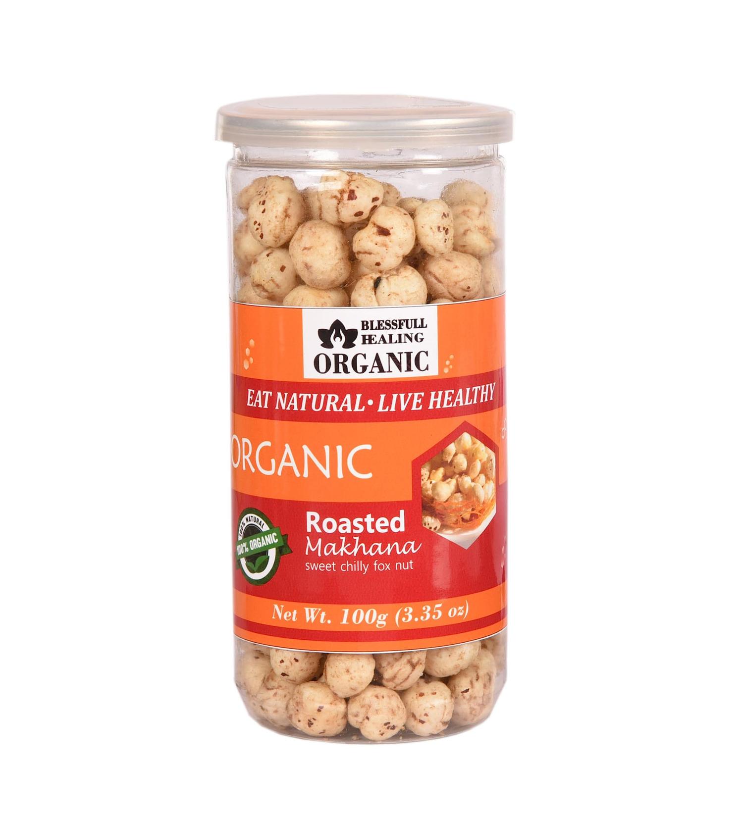 Buy Blessfull Healing Organic Makhana - Sweet Cool Roasted Taste 100g | Best International Shipping - Buy Online on GoSupps.com