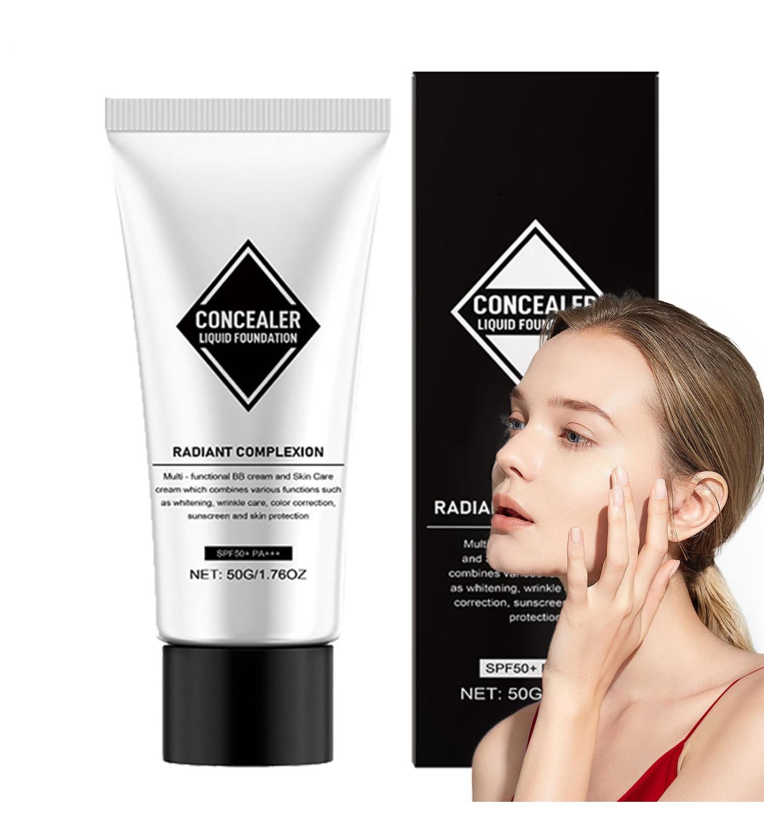  Qikam Concealer Liquid Foundation Moisturizing Liquid Foundation - 1.76oz Color Adjustment Foundation | SPF 50+ Tone Correction Makeup Hydrating Skin Care Cream Scird for - Buy Online on GoSupps.com