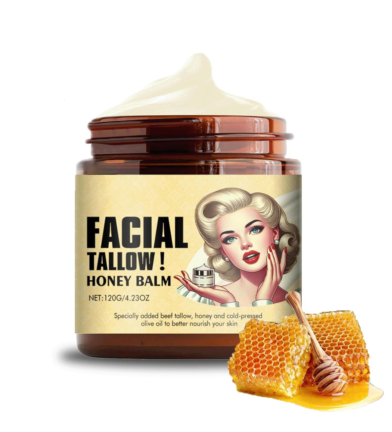 Whipped Beef Tallow & Honey Balm | Grass Fed Moisturizer 4.23 Oz | Tallow Face Cream for Radiant Skin - Buy Online on GoSupps.com