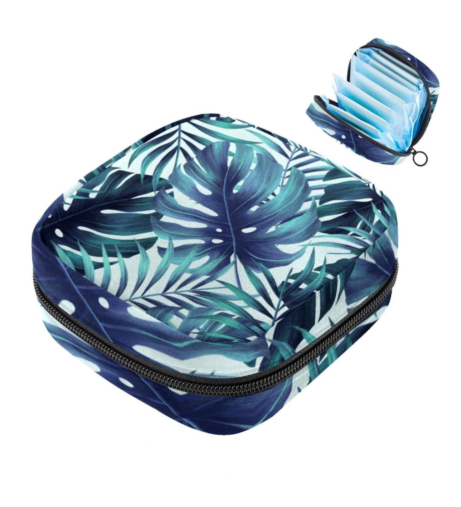 Buy Portable Women's Binding-Up Bags | Menstrual Cup & Insert Bags for Teens - Tropical Palm Leaves Design - Buy Online on GoSupps.com