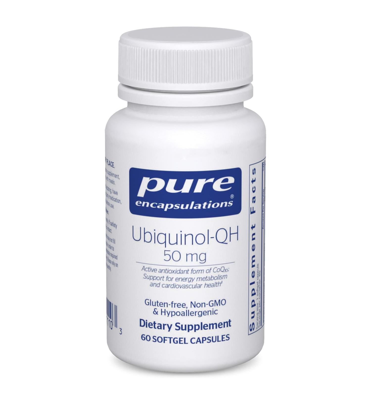 Pure Encapsulations Ubiquinol-QH 50 mg Softgel Capsules | Immune Cellular & Cardiovascular Support | 60 Count - Buy Online on GoSupps.com