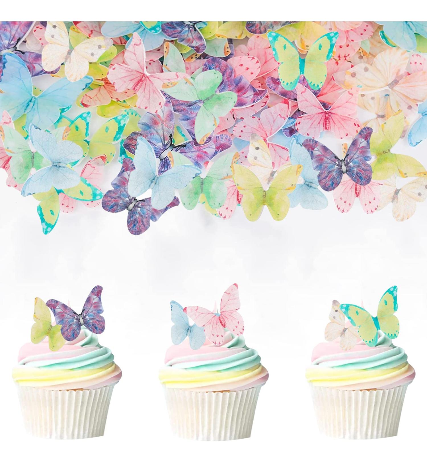 Catelves 40 Edible Butterflies for Cake Decoration | Perfect for Birthday Cakes | Elegant Edible Cake Toppers - Buy Online on GoSupps.com