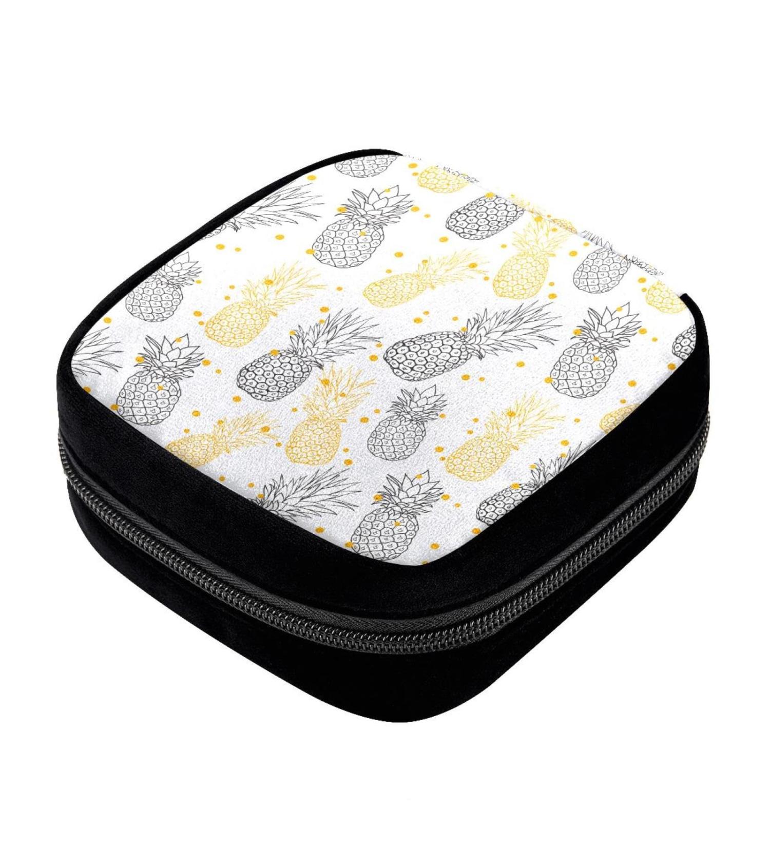 GIAPB Period Bag - Yellow and Grey Pineapple Color, Sanitary Napkin Storage Pad Holder and Makeup Pouch 4116 - Buy Online on GoSupps.com