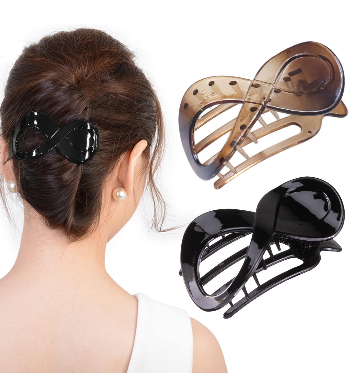 Kavya Large Hair Clips Women 2 Piece Non Slip Matte Black Claw Clips for Thick & Fine Hair - Multi-colored Hair Accessories - Buy Online on GoSupps.com