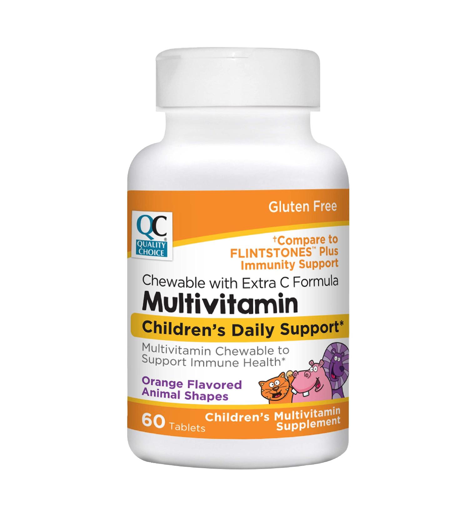 Quality Choice Children's Animal Shaped Multivitamin with Extra Vitamin C Immune Support Chewables 1