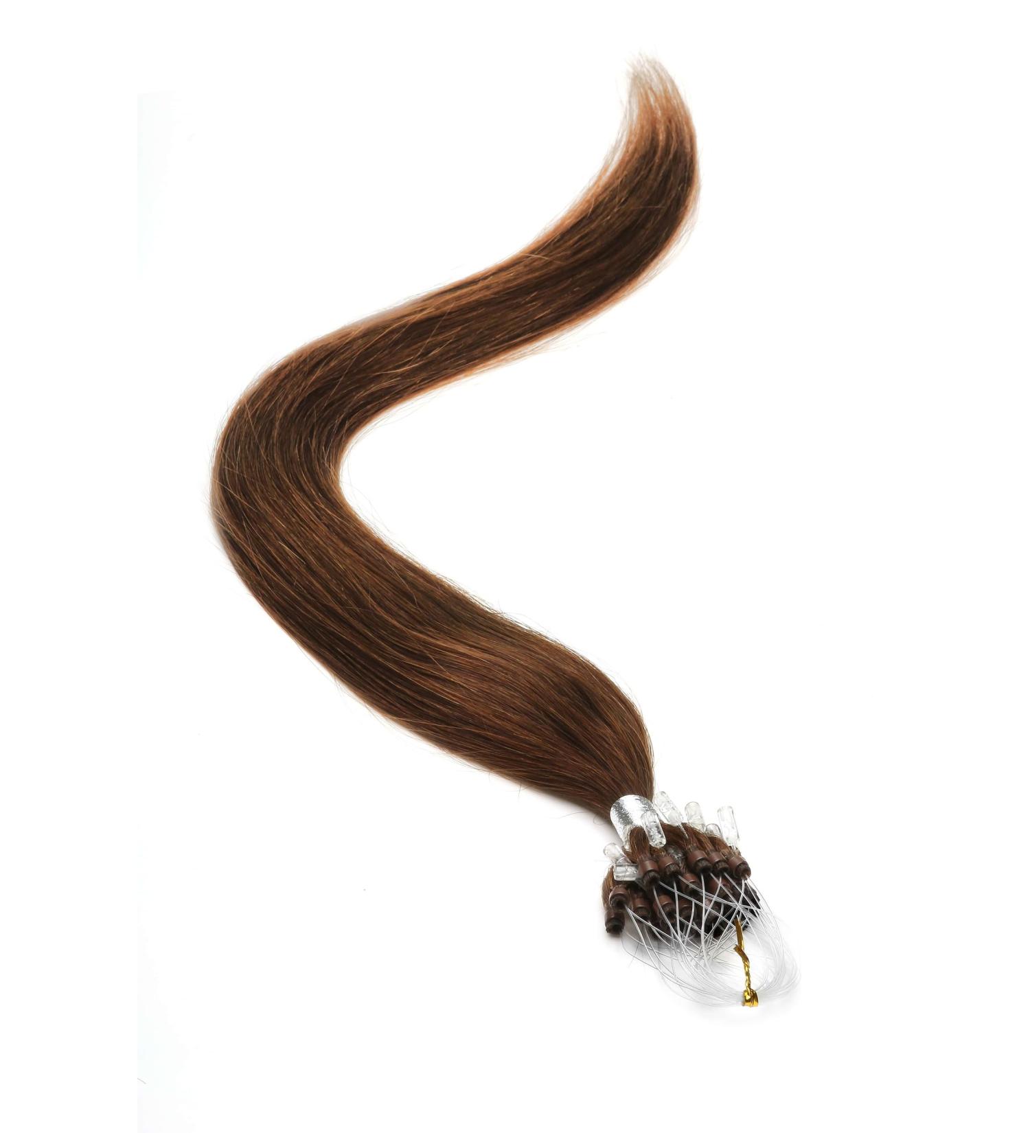 Micro Ring/Micro Loop/Micro Bead Hair Extensions 18" Chocolate Brown (4) American Pride