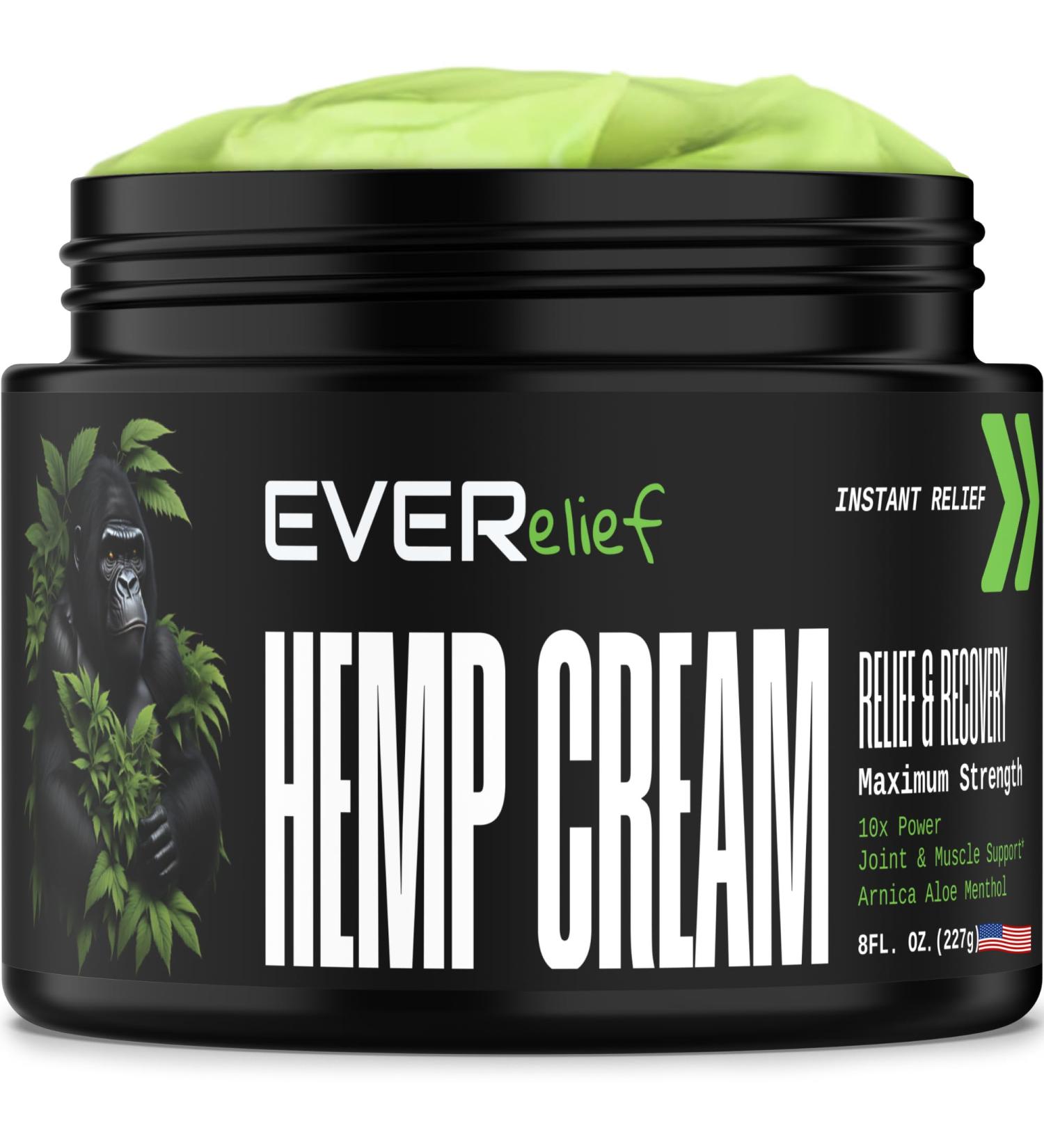 Maximum Strength Hemp Cream for Muscle, Joint, and Back Pain Relief - 8oz - Made in USA - Buy Online on GoSupps.com