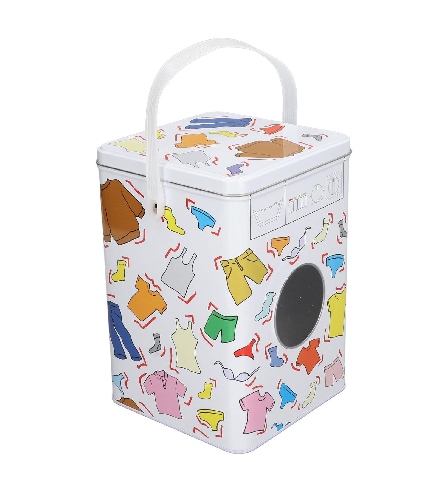 Metal Laundry Powder Tin Laundry Powder Detergent Storage Box Washing Machine Appearance Washing Powder Tablet Storage Container - Buy Online on GoSupps.com