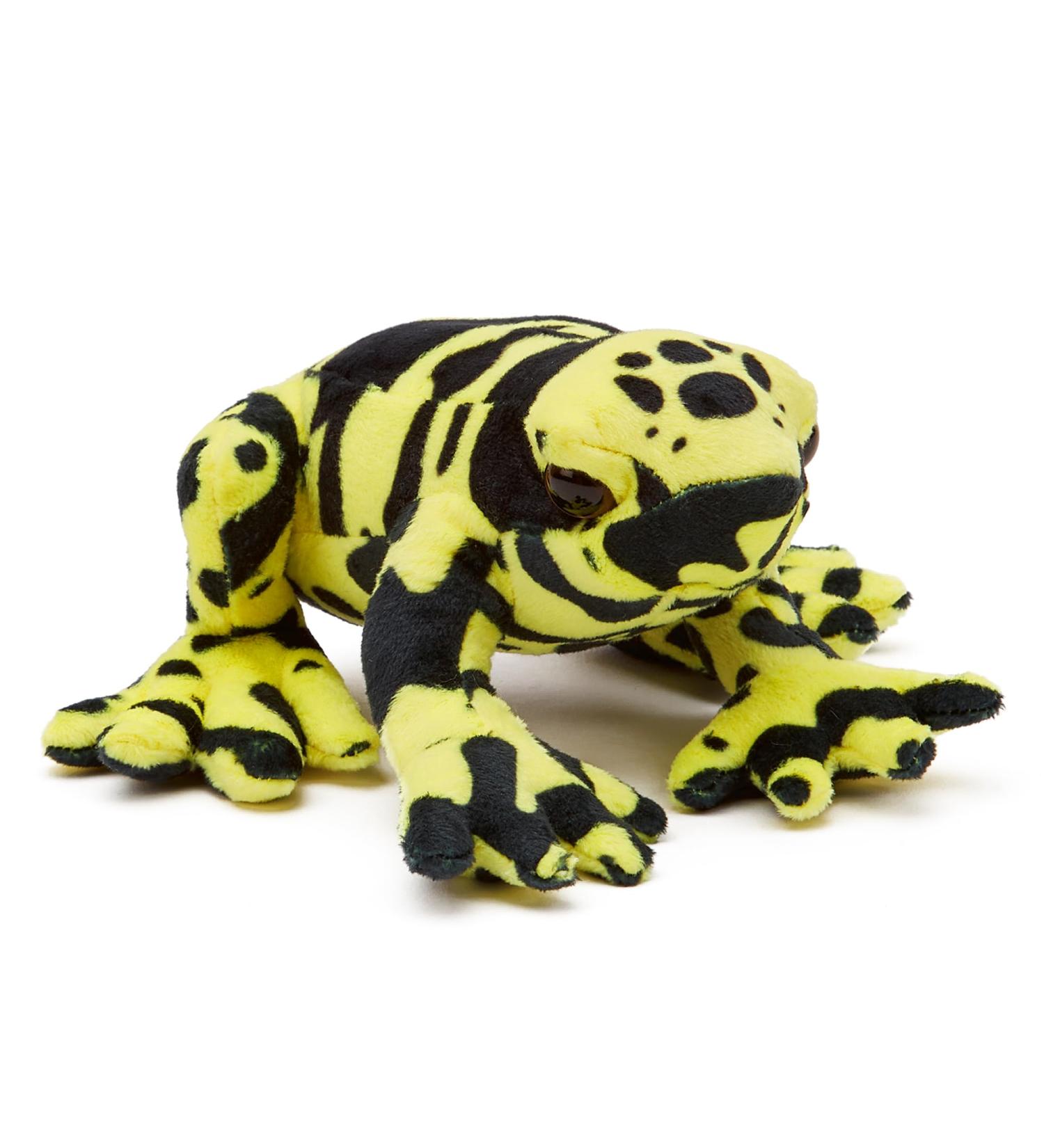 Zappi Co 100% Recycled Plush Poison Dart Frog Yellow/Black Toy - 15cm Eco-Friendly Stuffed Animal for Newborns - Buy Online on GoSupps.com