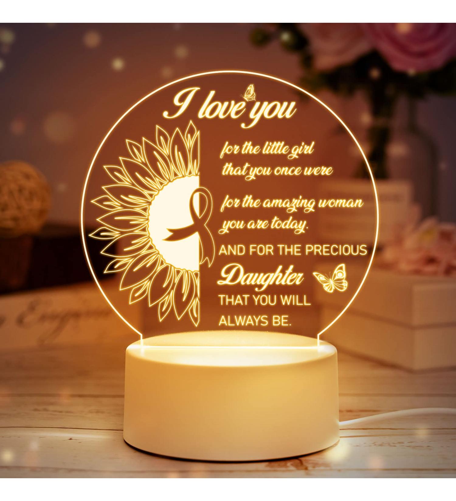 Vetbuosa Birthday Gifts for Daughter | Acrylic Night Light | Daughter Gift from Mum | First Day of School Gift | Daughter Presents Night Lamp - Buy Online on GoSupps.com