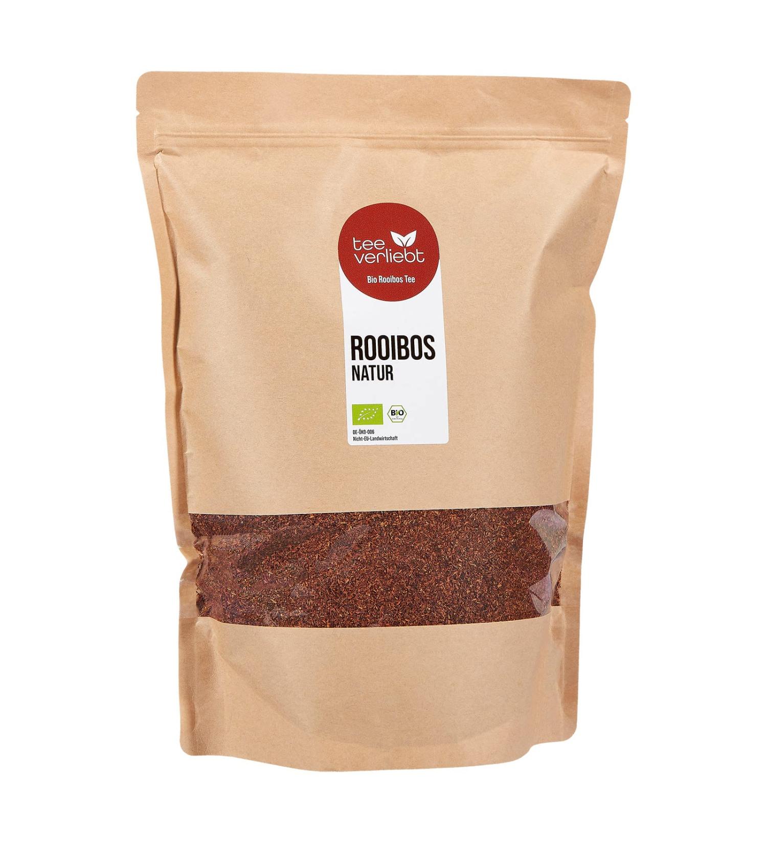 FRUTEG Organic Rooibos Tea Without aromesps 1kg | Loser red Bush Tea in The Finest Leaf Quality | Natural & Caffeine Free Tea Enjoyment | from Certified Organic Farming | 1000 g - Buy Online on GoSupps.com