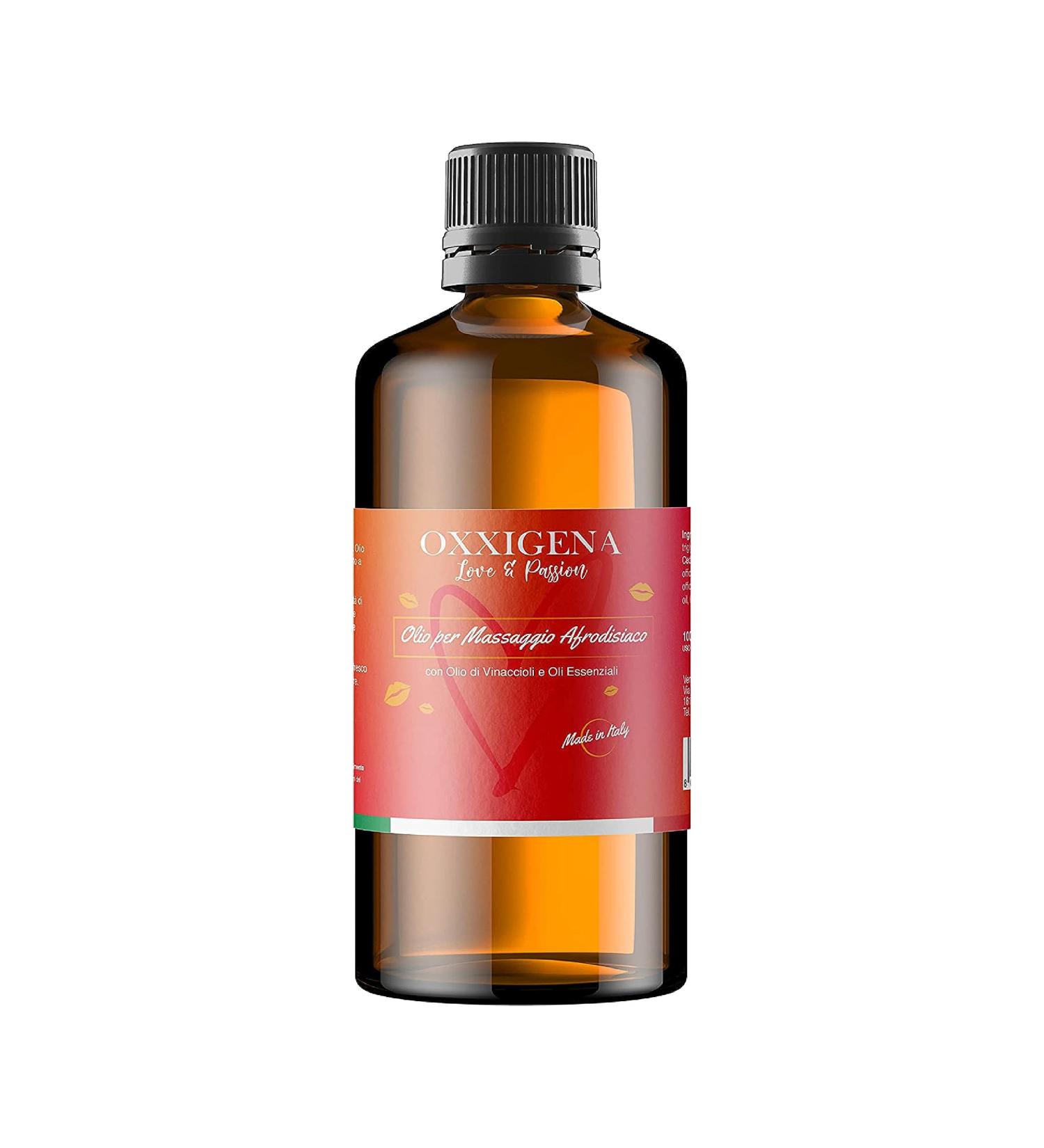 Oxxigena Aphrodizing Massage Oil - 100% Natural Grape Seed & Essential Oils | Moisturizing Body Oil - Made in Italy - 100ml - Buy Online on GoSupps.com